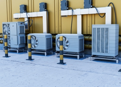 Four industrial air conditioning units
